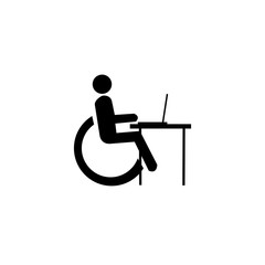 disabled worker illustration over white color background