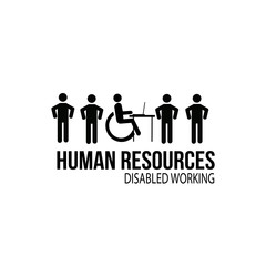 human resources disabled worker illustration over white color ba
