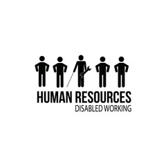human resources disabled worker illustration over white color ba