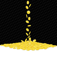 Falling golden coins gambling background