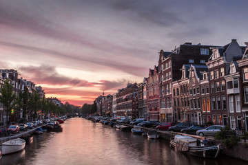 Amsterdam cloudy sunset