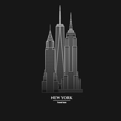 New York Skyscraper Icon  1 - obrazy, fototapety, plakaty