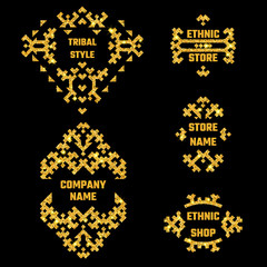 Naklejka premium Ethnic Style Gold Symbol 1