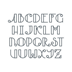 Latin elegant cute typescript. Capital letters, monochromatic fo