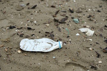 Plastic pollution sea