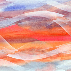 Panele Szklane Podświetlane  Abstract watercolor background with waves