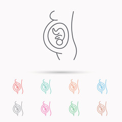 Pregnancy icon. Medical genecology sign.