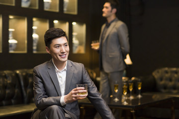 Business partners drinking alcohol in luxury club