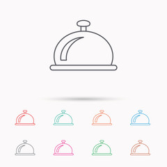 Reception bell icon. Hotel service sign.