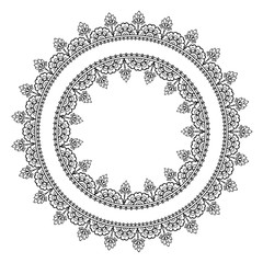 Vector henna tatoo mandala. Mehndi style.

