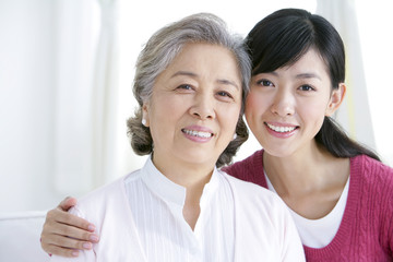 Chinese woman with adult daughter