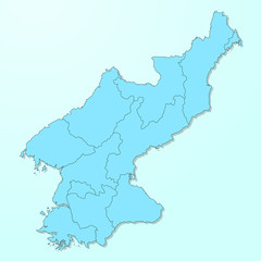 North Korea map on blue degraded background vector