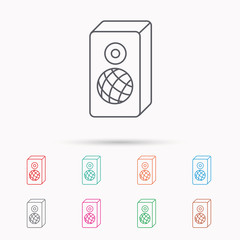 Sound icon. Musical speaker sign.