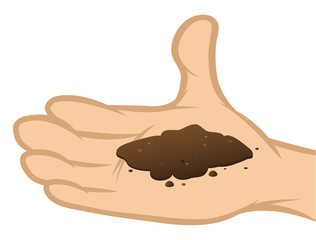 cartoon vector illustration of a soil sample
