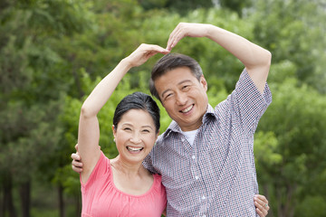 Senior couple in park