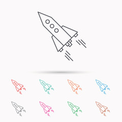 Startup business icon. Rocket sign.