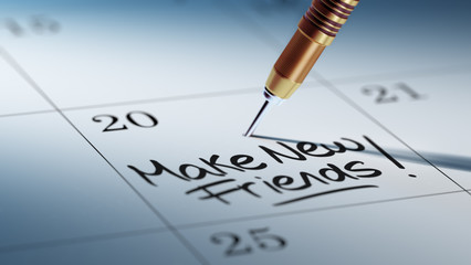 Concept image of a Calendar with a golden dart stick.. The words