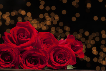 Red roses with glamour and romance