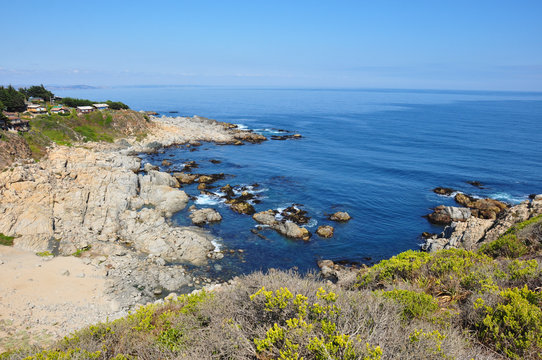 Pacific Ocean on the coast of Isla Negra, Chile