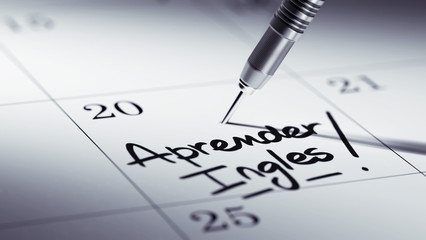 Obraz premium Concept image of a Calendar with a golden dart stick..