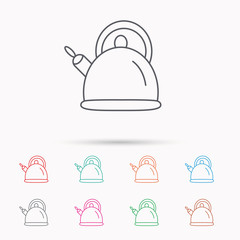 Teapot icon. Kitchen kettle sign.