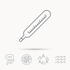 Medical thermometer icon. Temperature sign.