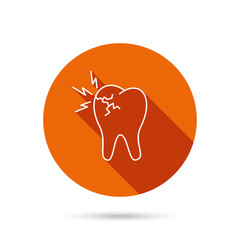 Toothache icon. Dental healthcare sign.