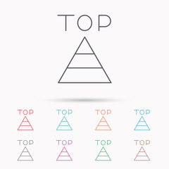 Triangle icon. Top or best result sign.