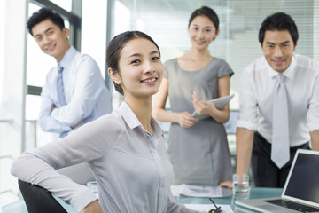 Portrait of young business people