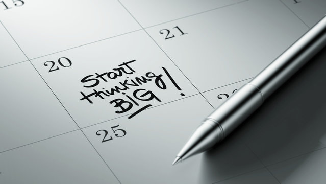 Closeup of a personal agenda setting an important date written w