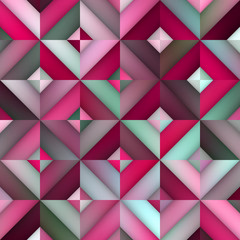 Vector Seamless Pink Shades Gradient Rhombus Geometric Pattern