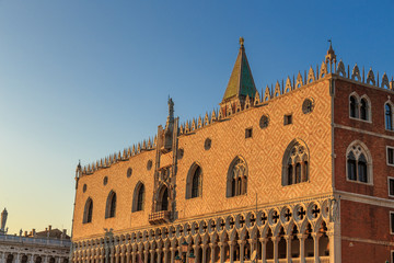 Piazza San Marco with Campanile, Basilika San Marco and Doge Palace. Venice, Italy