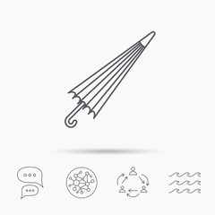 Umbrella icon. Water protection sign.