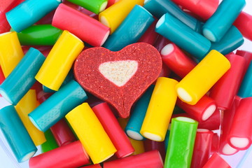 Large group of tasty colourful sweets