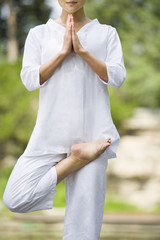 Young woman practicing yoga