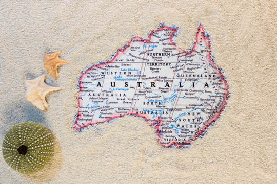 australia surrounded by sand