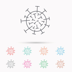 Virus icon. Molecular cell sign.
