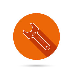 Wrench key icon. Repair tool sign.