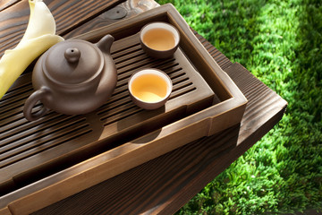 Obraz na płótnie Canvas Tea and tea set