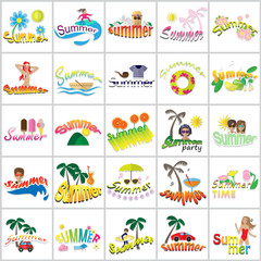 Fototapeta na wymiar Summer Icons Set: Vector Illustration, Graphic Design. Collection Of Colorful Icons. For Web, Websites, Print, Presentation Templates, Mobile Applications And Promotional Materials