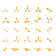 Propeller Icons Set - Isolated On White Background - Vector Illustration, Graphic Design, Editable For Your Design