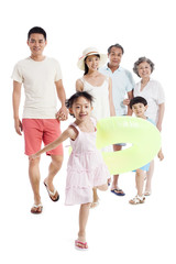 Fototapeta premium Happy family ready for beach travelling