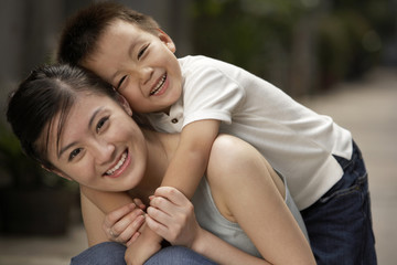 Naklejka premium A mother and son moment