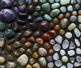 mosaic collage collection gem stones different colors - 99578984