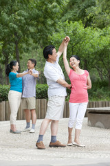 Senior couple in park