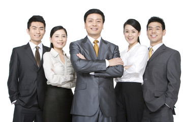 Business people in a row