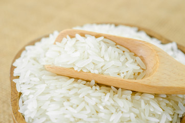 Raw white rice.