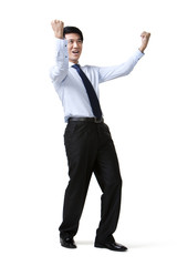 Portrait of a Businessman Cheering