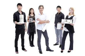 Obraz premium Architects with Architectural model