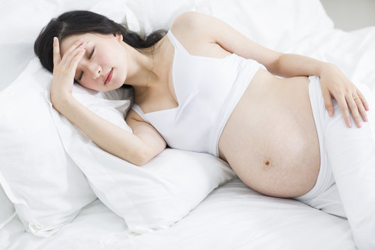 Pregnant woman sleeping